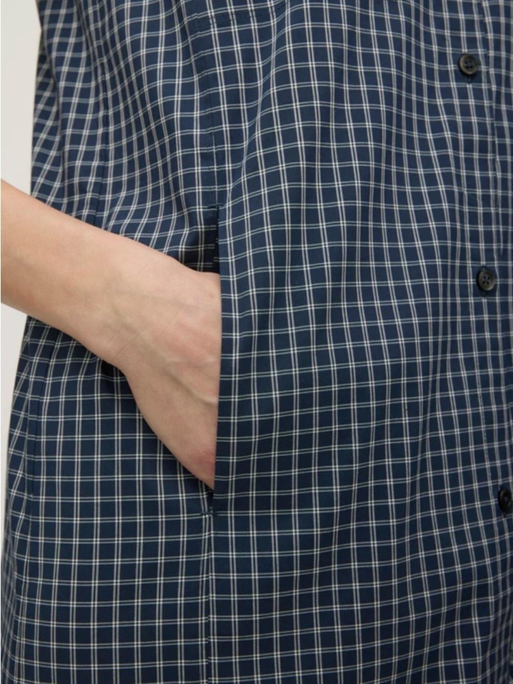 Kit + Ace  Navy & White Gingham Sleeveless Shirt Dress - Picture 4 of 9